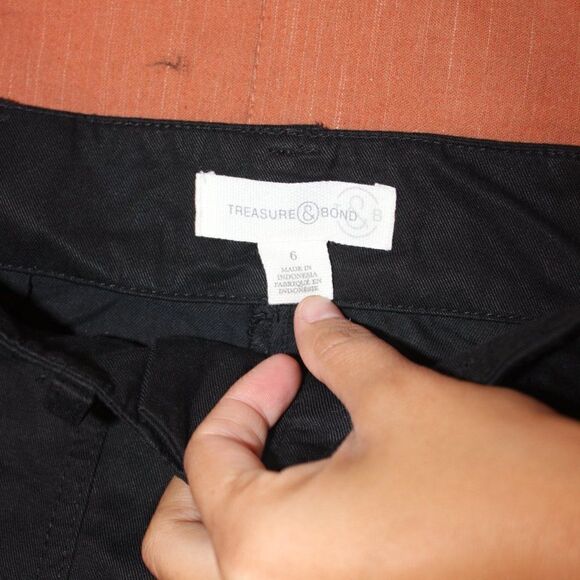 Treasure & Bond Black High Rise Straight Leg Pants Women's Size 6 - Picture 7 of 11